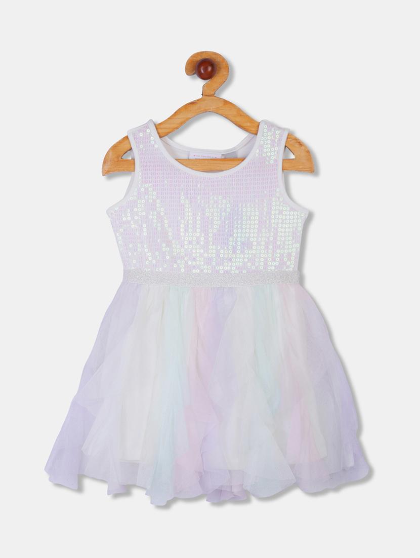 white solid frock - 17711052 - Zoom Image - 1