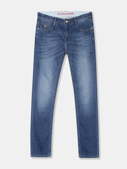 blue washed denim jeans - 17711087 - Standard Image - 1
