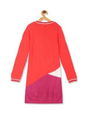 orange color block frock - 17711095 - Standard Image - 2