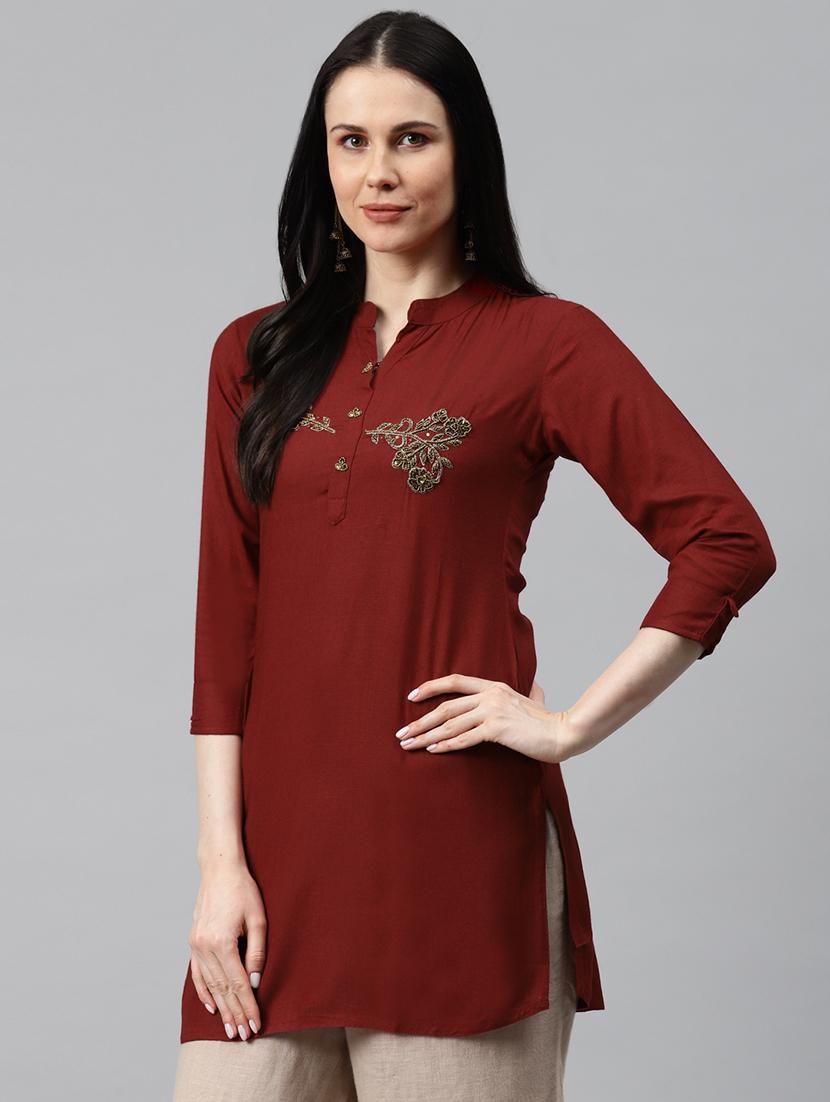 embellished straight kurti - 17714708 - Zoom Image - 2
