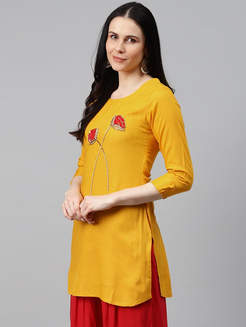 embellished straight kurti - 17714711 - Zoom Image - 2