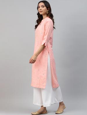stripped straight kurta - 17714738 - Standard Image - 2