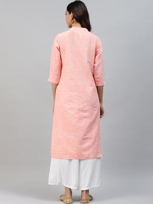 stripped straight kurta - 17714738 - Standard Image - 3