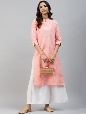 stripped straight kurta - 17714738 - Standard Image - 4