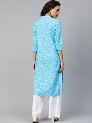 floral printed straight kurta - 17714743 - Standard Image - 3