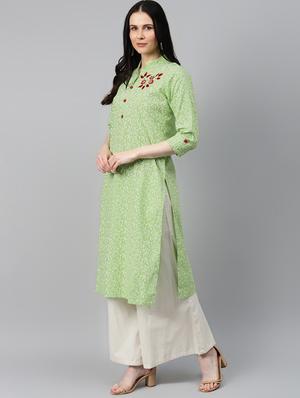 floral printed straight kurta - 17714745 - Standard Image - 2