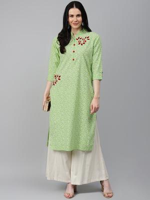 floral printed straight kurta - 17714745 - Standard Image - 4