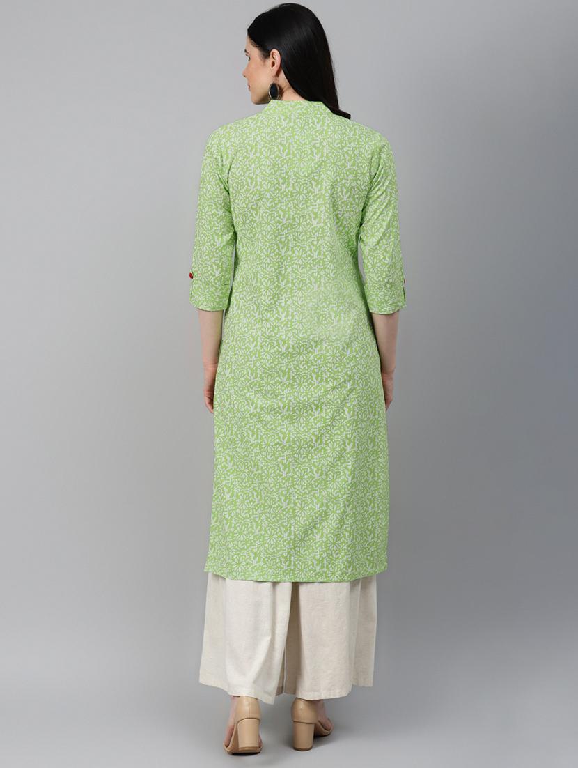 floral printed straight kurta - 17714745 - Zoom Image - 3