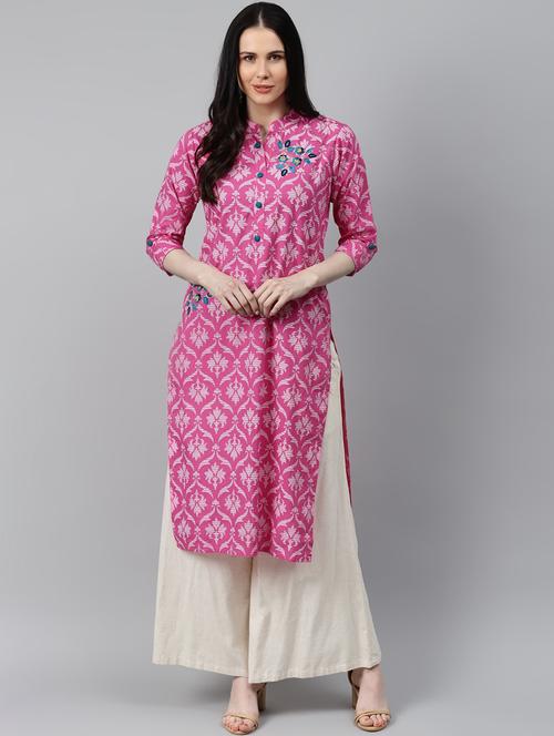 floral printed straight kurta - 17714746 - Standard Image - 1