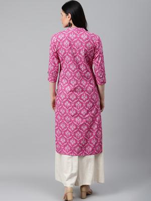 floral printed straight kurta - 17714746 - Standard Image - 3