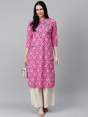 floral printed straight kurta - 17714746 - Standard Image - 4
