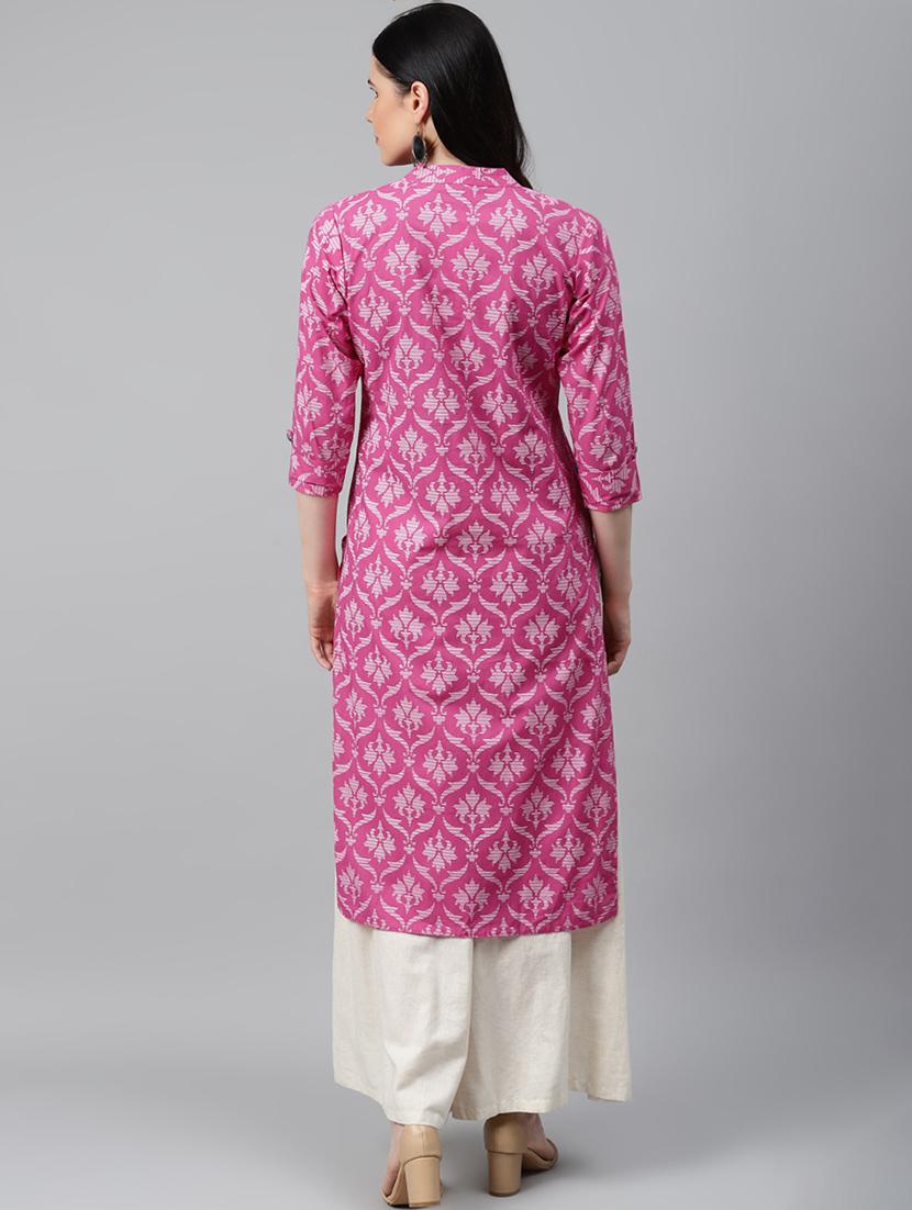 floral printed straight kurta - 17714746 - Zoom Image - 3