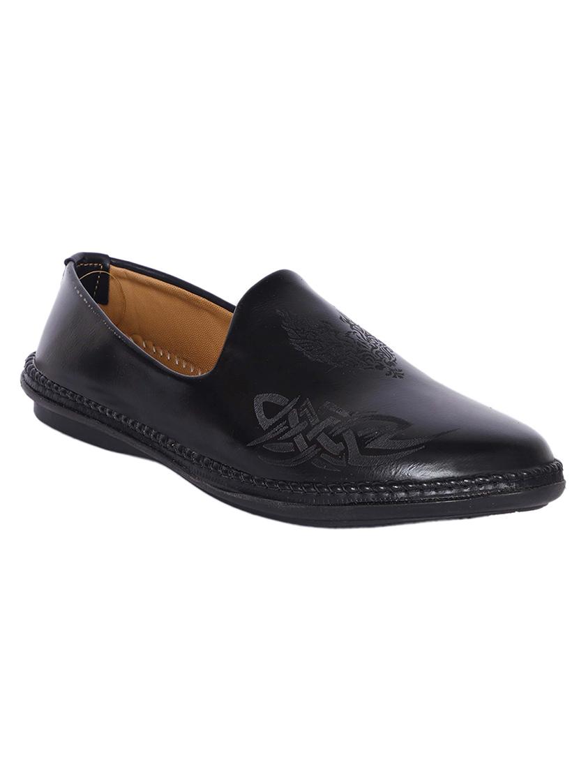 black synthetic slip on loafers - 17714761 - Zoom Image - 1