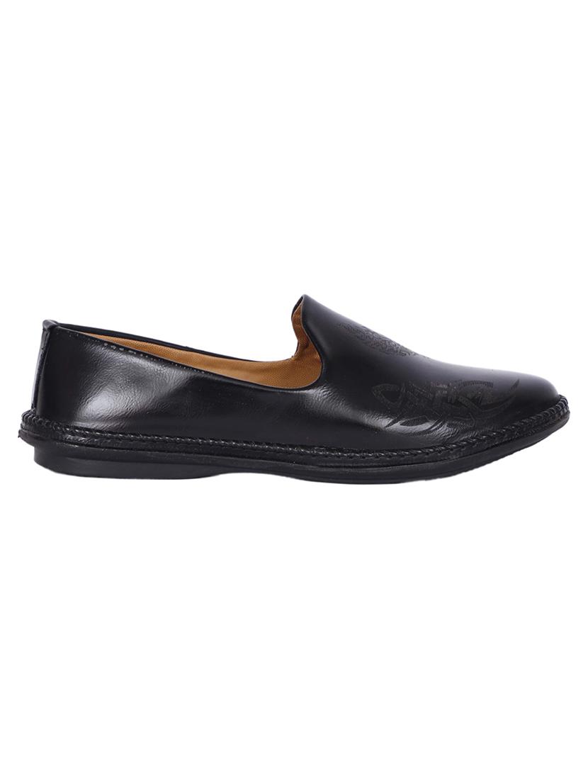 black synthetic slip on loafers - 17714761 - Zoom Image - 2