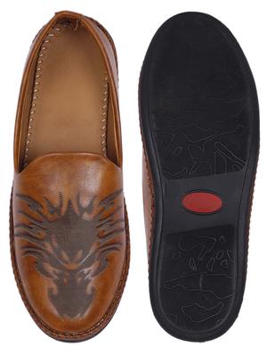 tan synthetic slip on loafers - 17714763 - Standard Image - 4