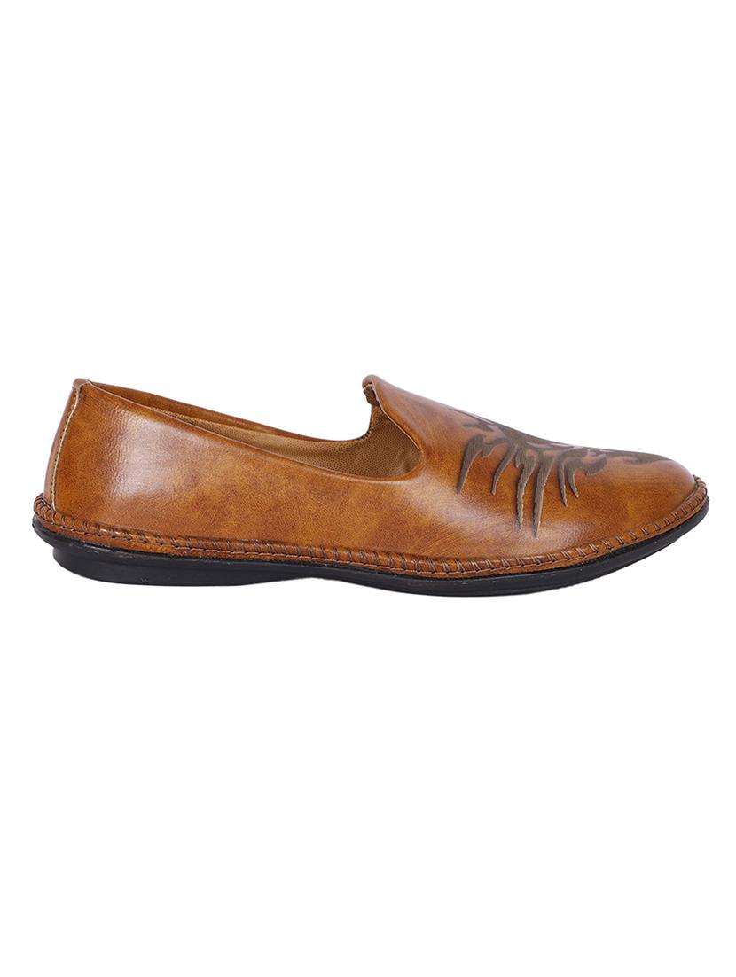 tan synthetic slip on loafers - 17714763 - Zoom Image - 2