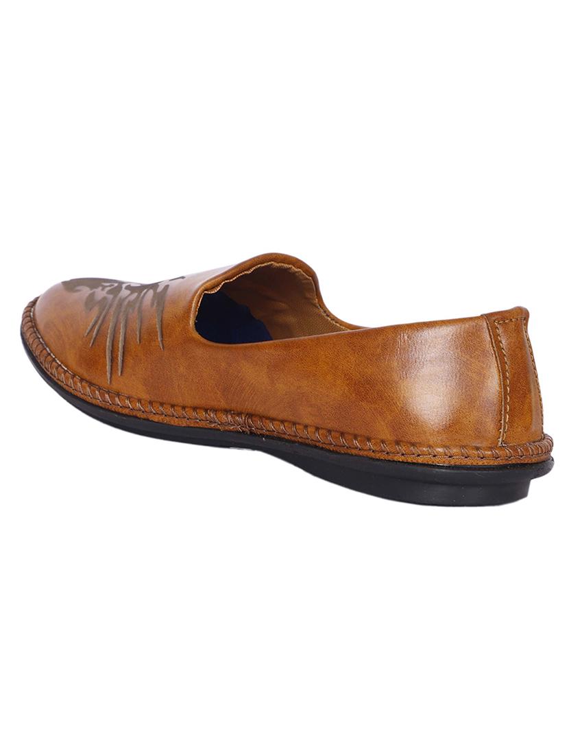 tan synthetic slip on loafers - 17714763 - Zoom Image - 3
