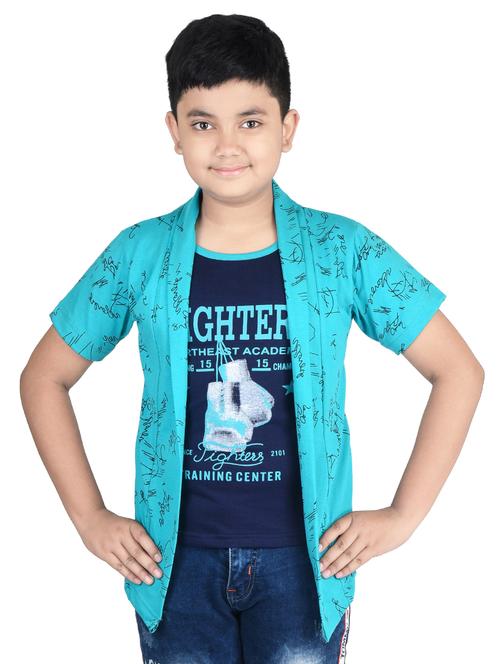 blue printed t-shirt - 17714790 - Standard Image - 1