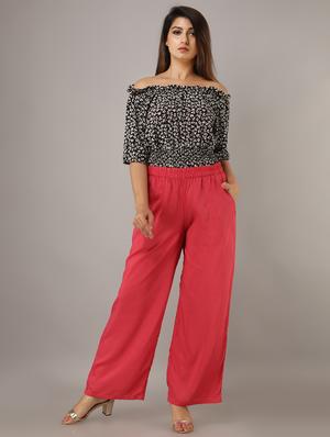 mid-rise solid straight palazzo - 17714805 - Standard Image - 4