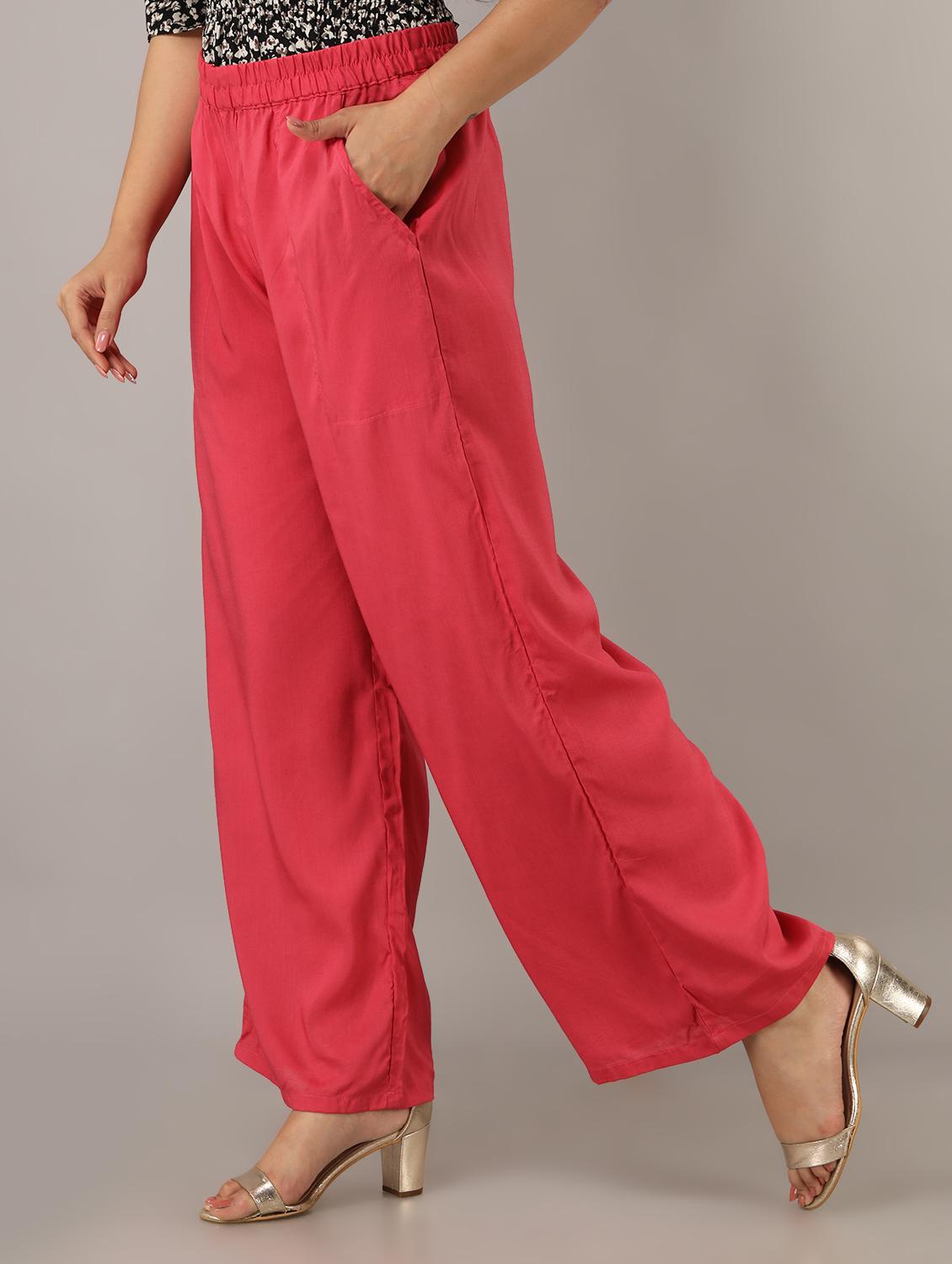 mid-rise solid straight palazzo - 17714805 - Zoom Image - 2