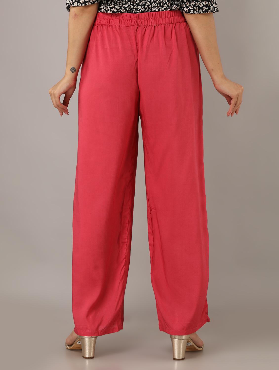 mid-rise solid straight palazzo - 17714805 - Zoom Image - 3