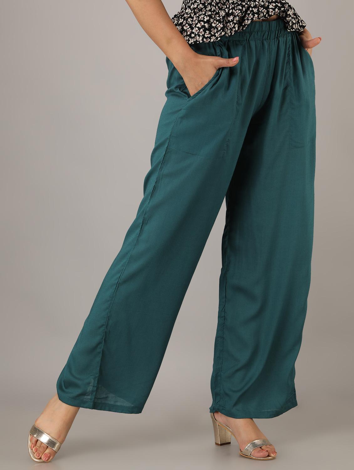 mid-rise solid straight palazzo - 17714807 - Zoom Image - 2