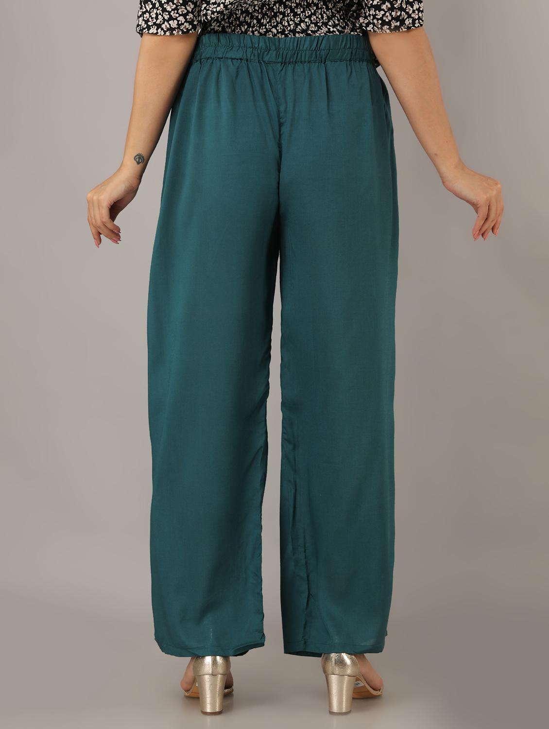 mid-rise solid straight palazzo - 17714807 - Zoom Image - 3