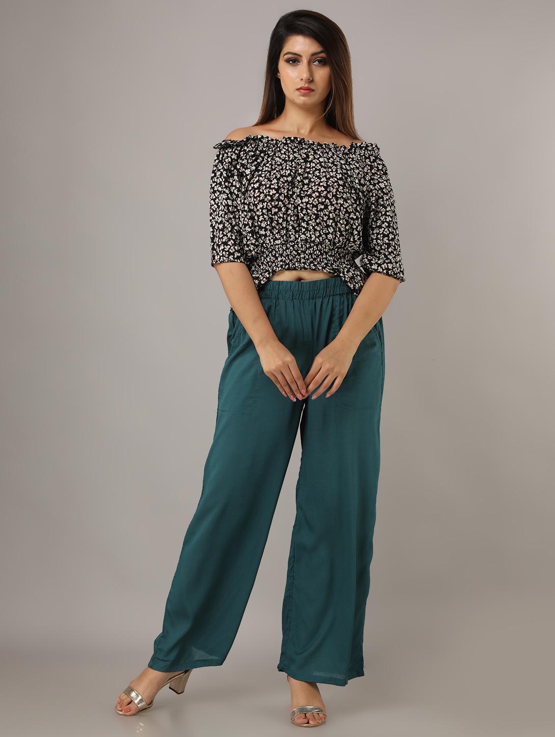 mid-rise solid straight palazzo - 17714807 - Zoom Image - 4