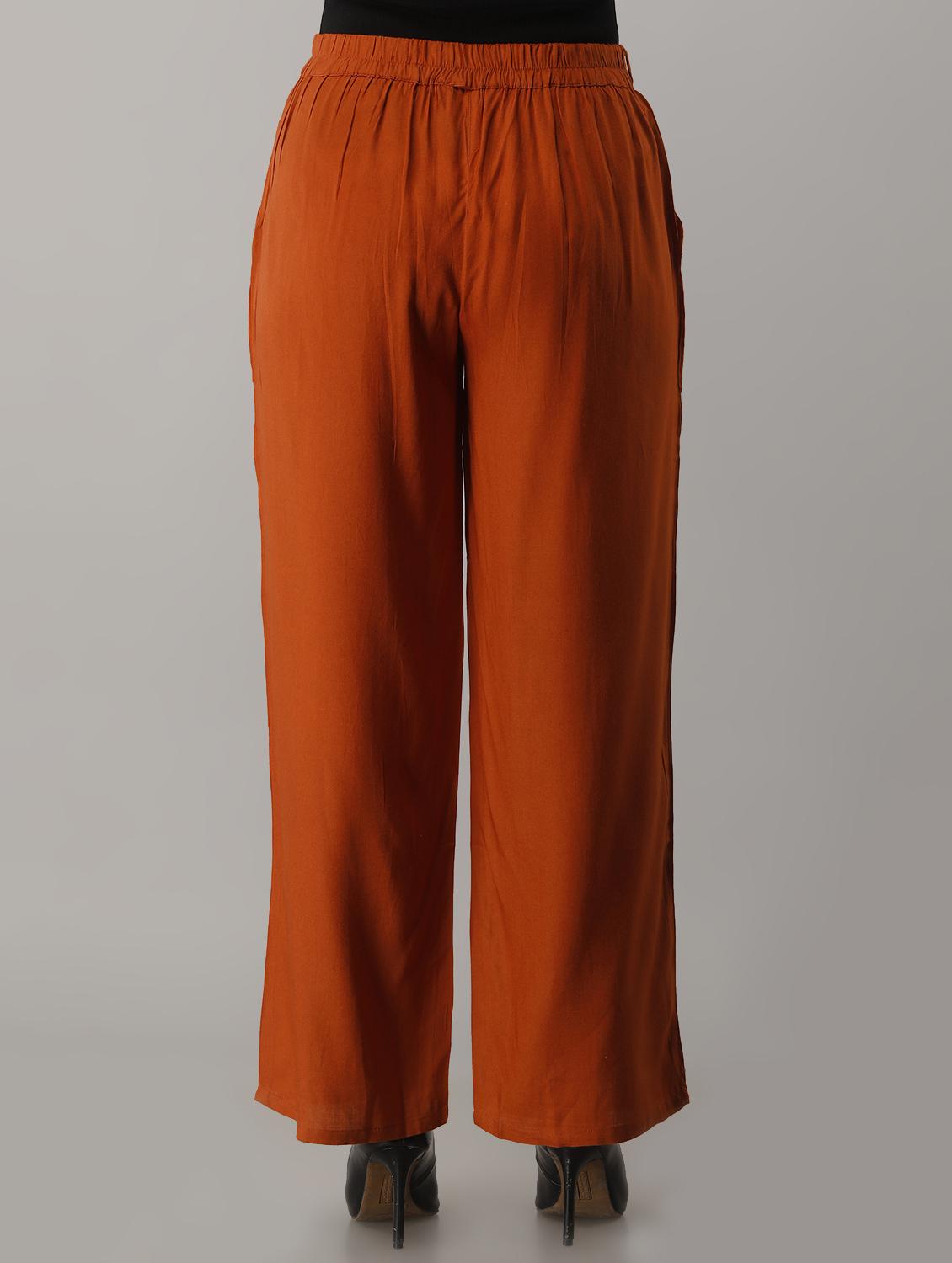 mid-rise solid straight palazzo - 17714809 - Zoom Image - 3
