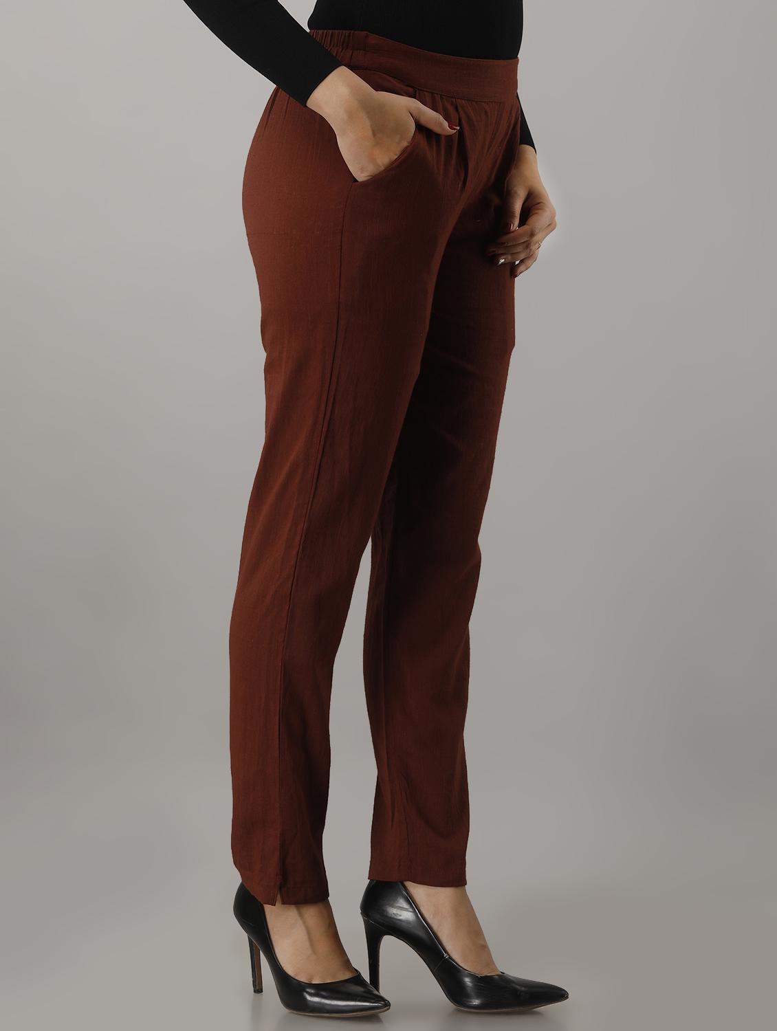 mid rise solid cigarette pant trouser - 17714814 - Zoom Image - 2