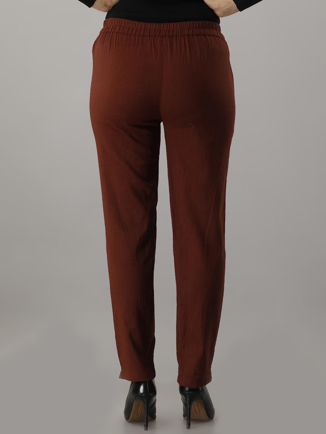 mid rise solid cigarette pant trouser - 17714814 - Zoom Image - 3