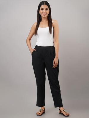 mid rise solid cigarette pant trouser - 17714822 - Standard Image - 4