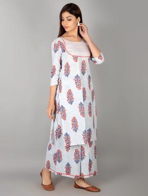 floral kurta palazzo set - 17714823 - Standard Image - 2