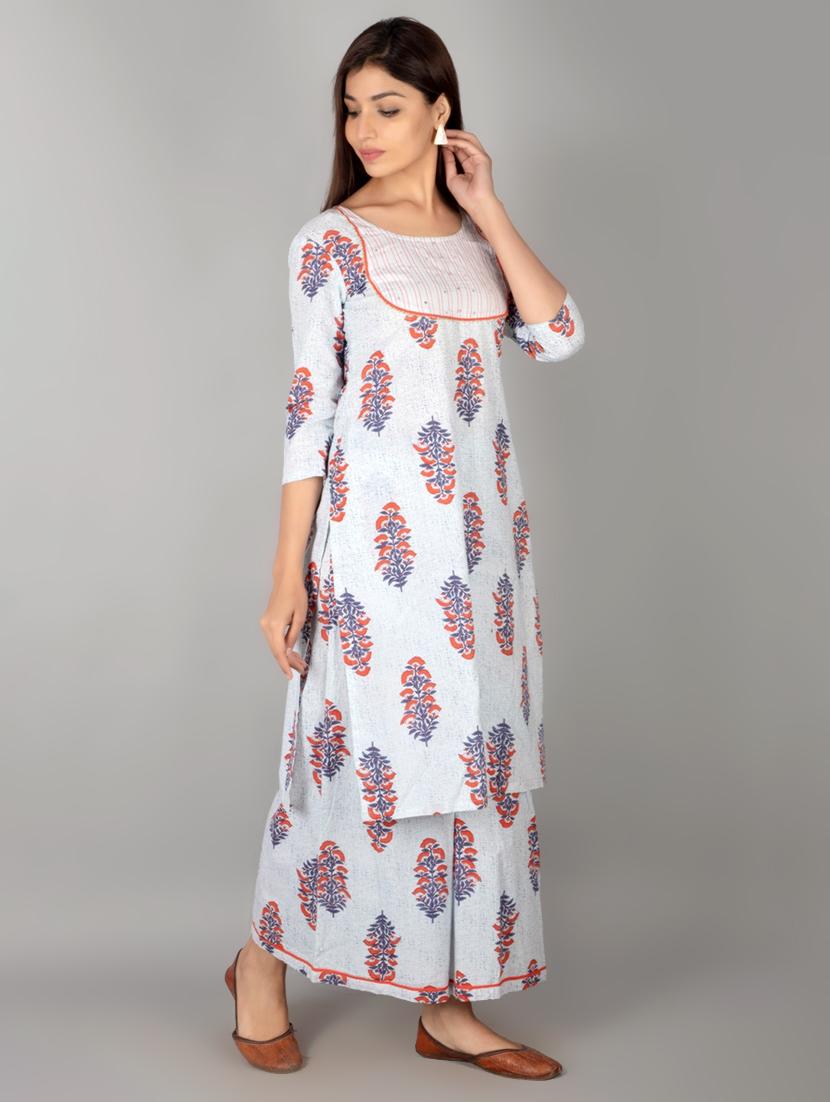 floral kurta palazzo set - 17714823 - Zoom Image - 2