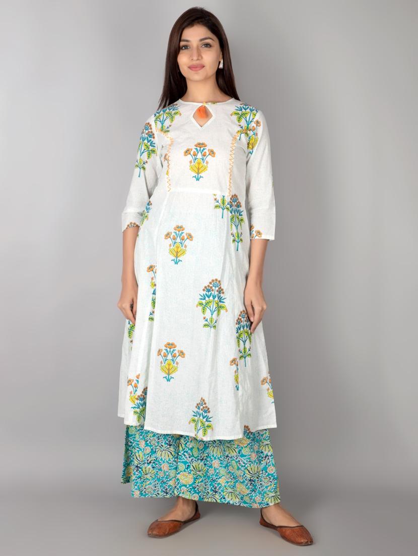 floral kurta palazzo set - 17714826 - Zoom Image - 1