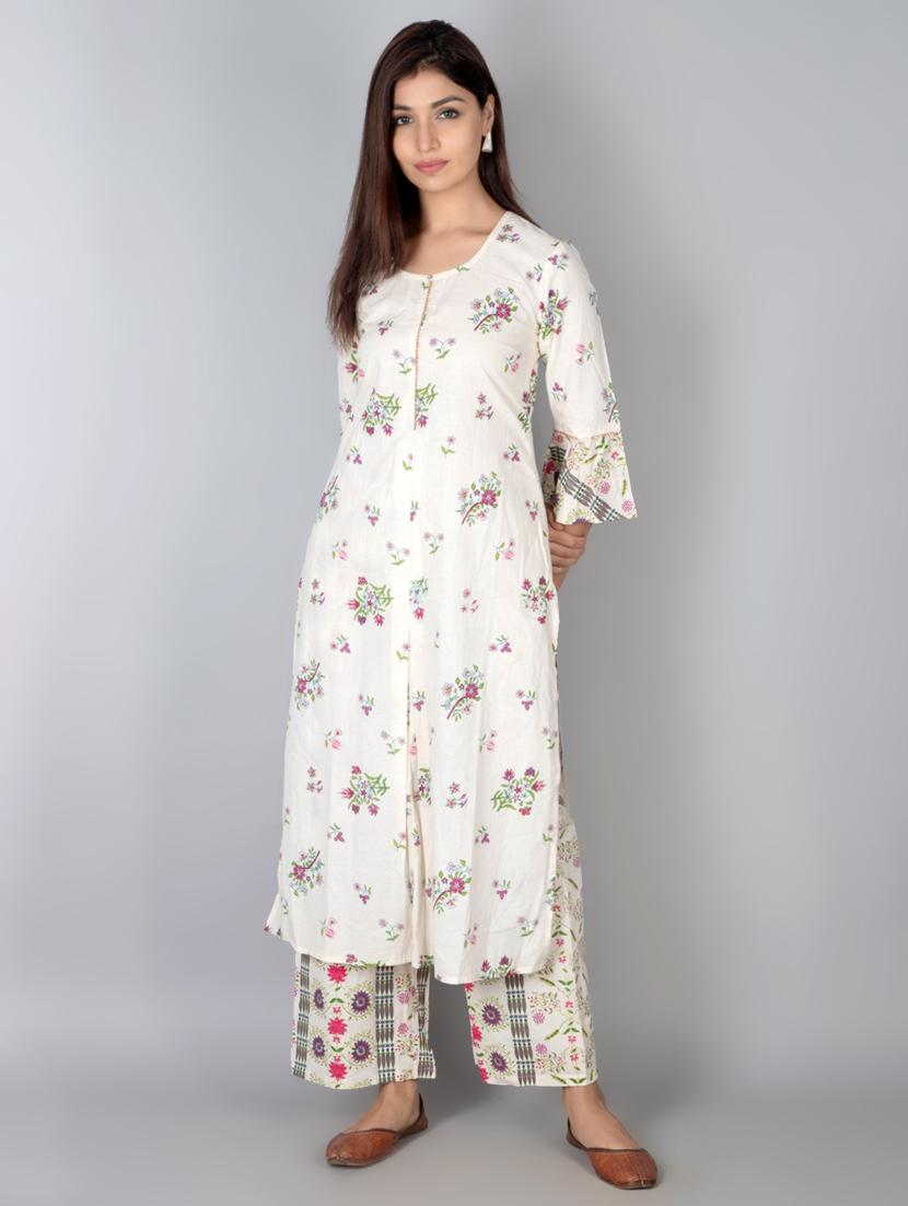 floral kurta palazzo set - 17714827 - Zoom Image - 1