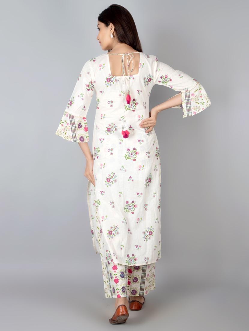 floral kurta palazzo set - 17714827 - Zoom Image - 3