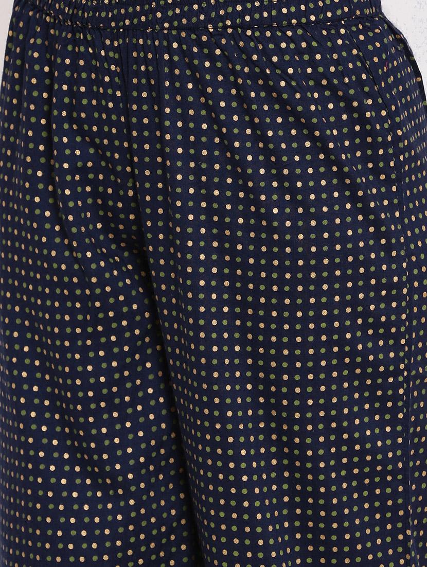 navy blue kurta palazzo set - 17714846 - Zoom Image - 5