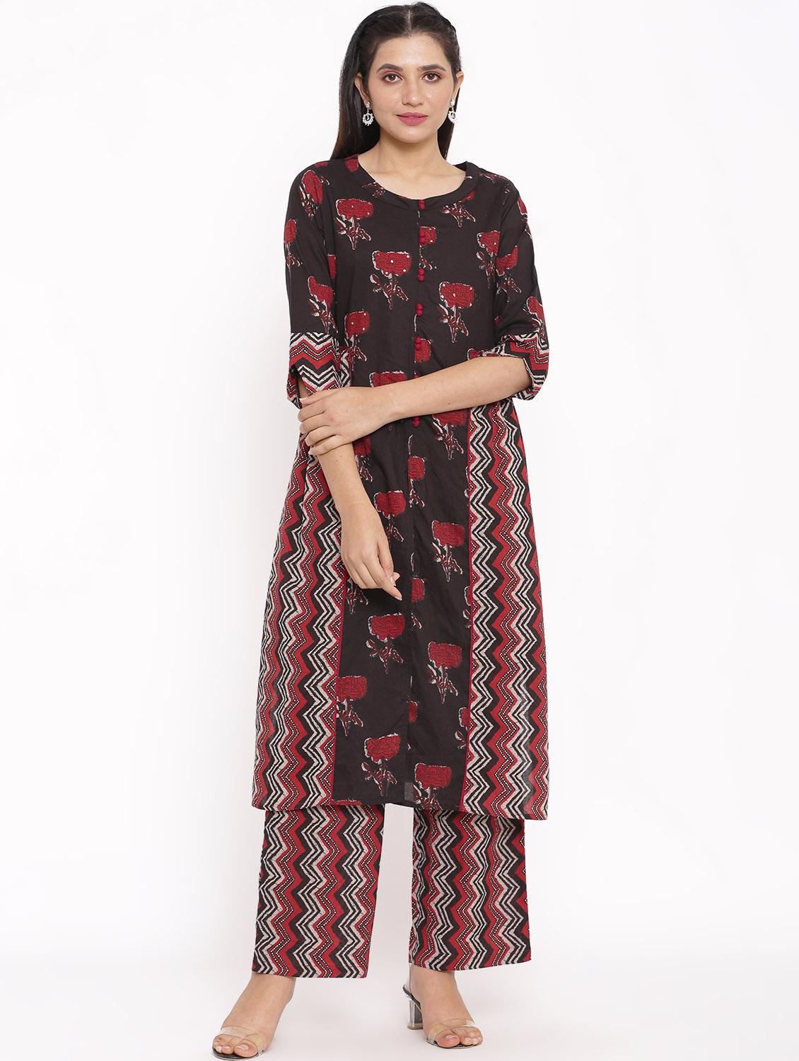 printed kurta palazzo set - 17714854 - Zoom Image - 1