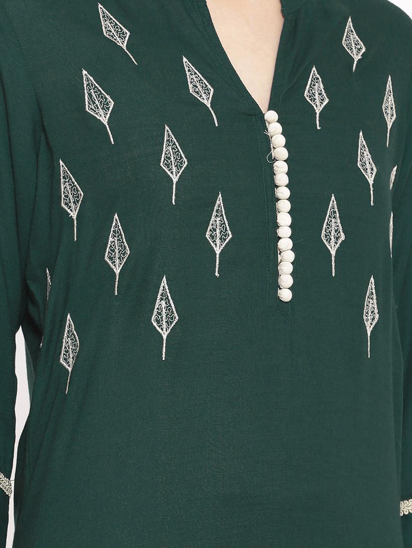 solid embroidered kurta palazzo set - 17714855 - Zoom Image - 4