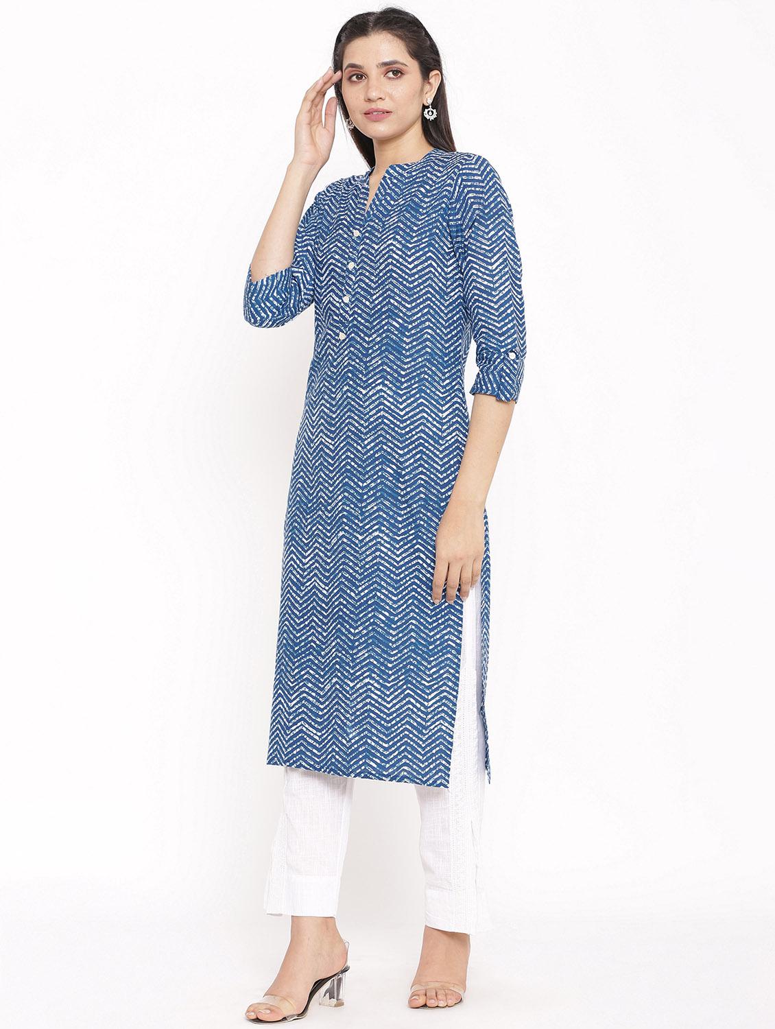 chevron kurta pant set - 17714863 - Zoom Image - 2
