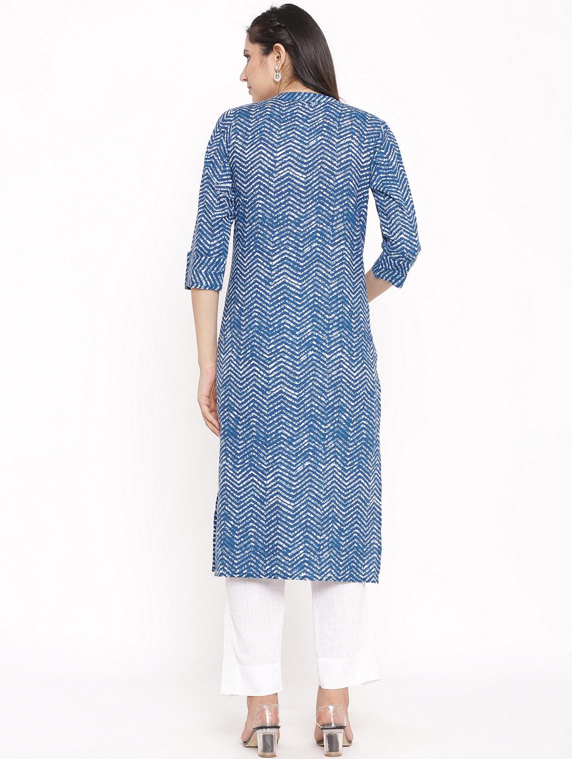 chevron kurta pant set - 17714863 - Zoom Image - 3