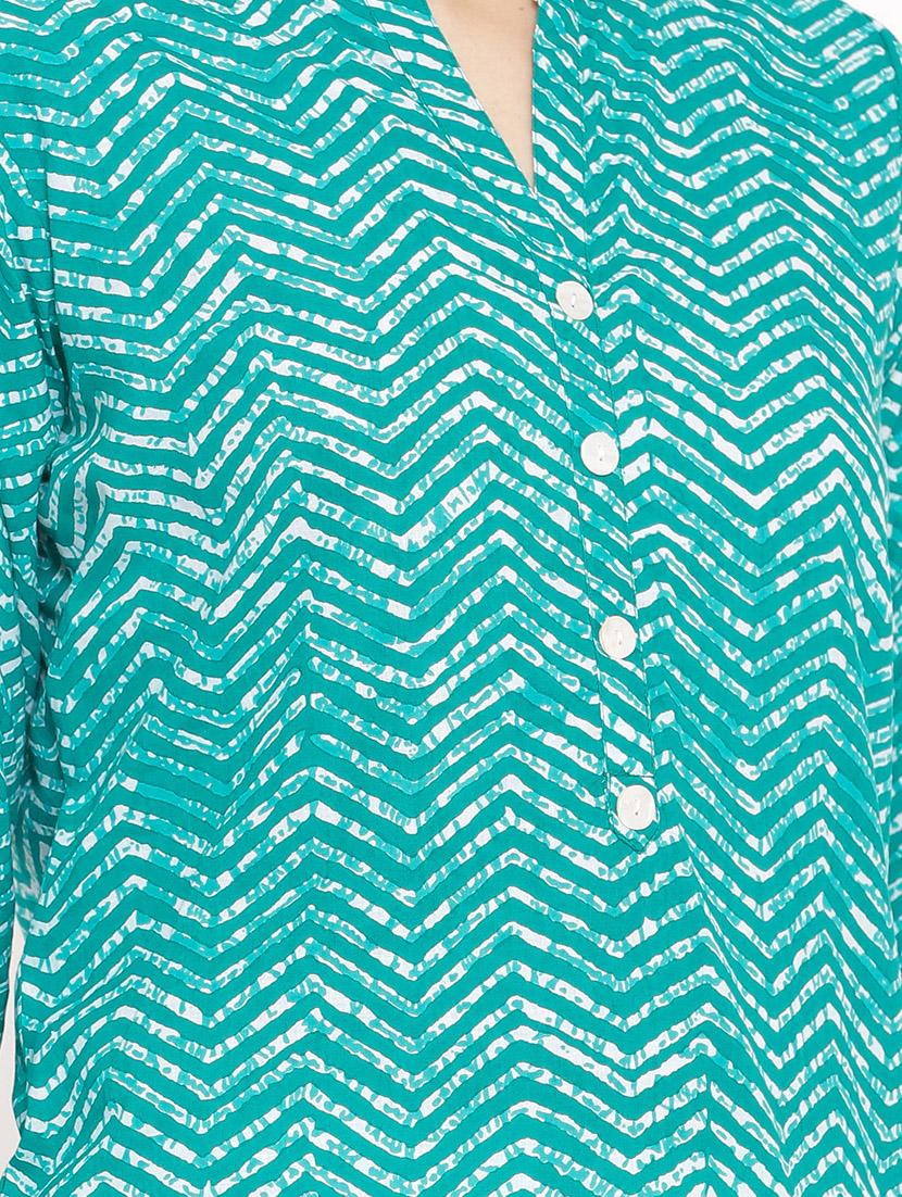 turquoise kurta pant set - 17714864 - Zoom Image - 5