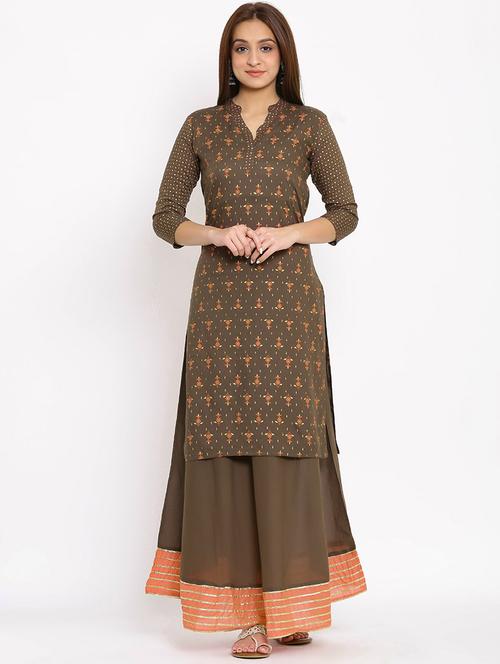 solid kurta skirt set - 17714872 - Standard Image - 1
