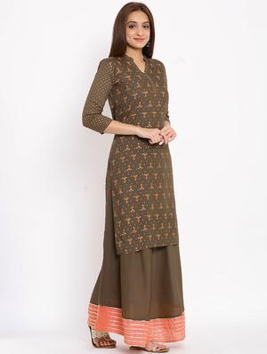 solid kurta skirt set - 17714872 - Standard Image - 2