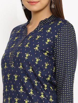 navy blue kurta skirt set - 17714873 - Standard Image - 5