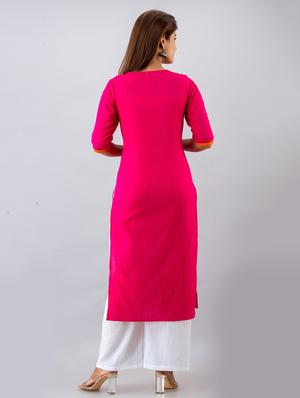 magenta kurta palazzo set - 17714880 - Standard Image - 3