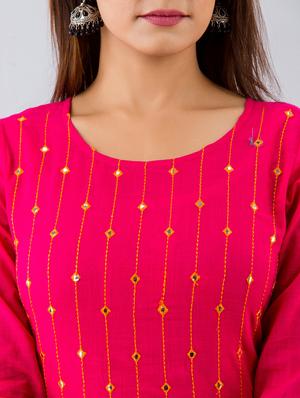 magenta kurta palazzo set - 17714880 - Standard Image - 4