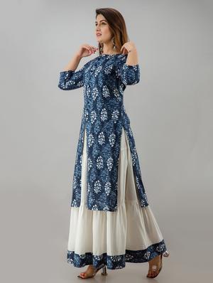 printed kurta skirt set - 17714883 - Standard Image - 3