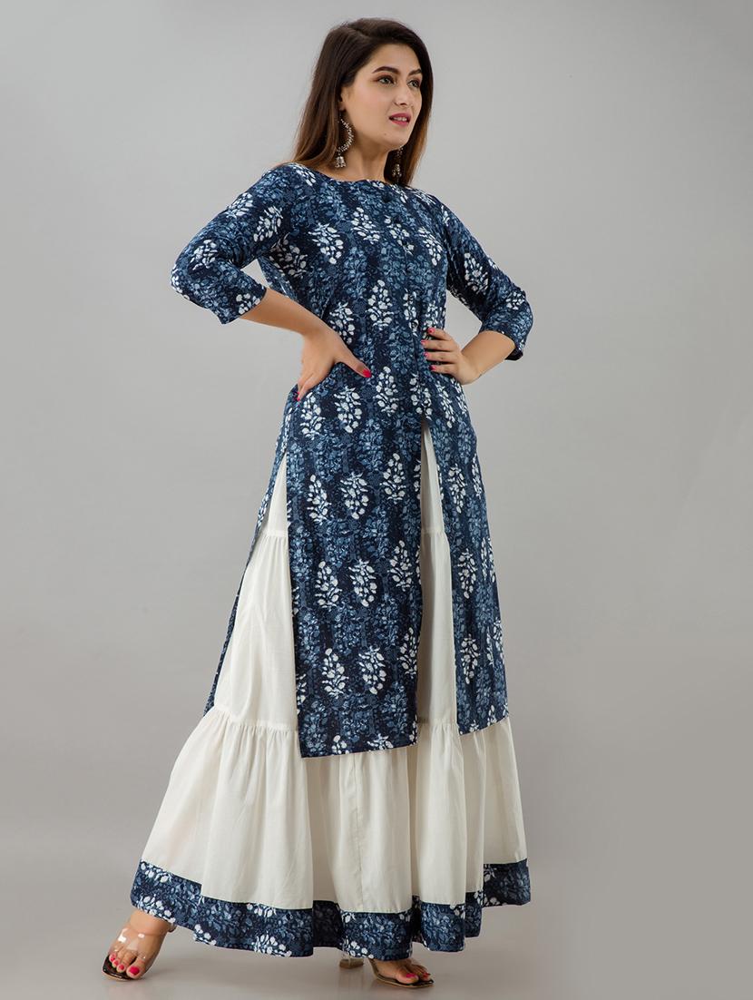printed kurta skirt set - 17714883 - Zoom Image - 2